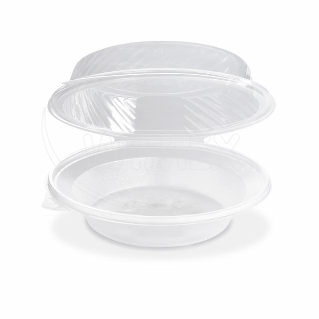 Salátová miska průhledná s vypouklým víčkem 1700 ml (PP) [25 ks]