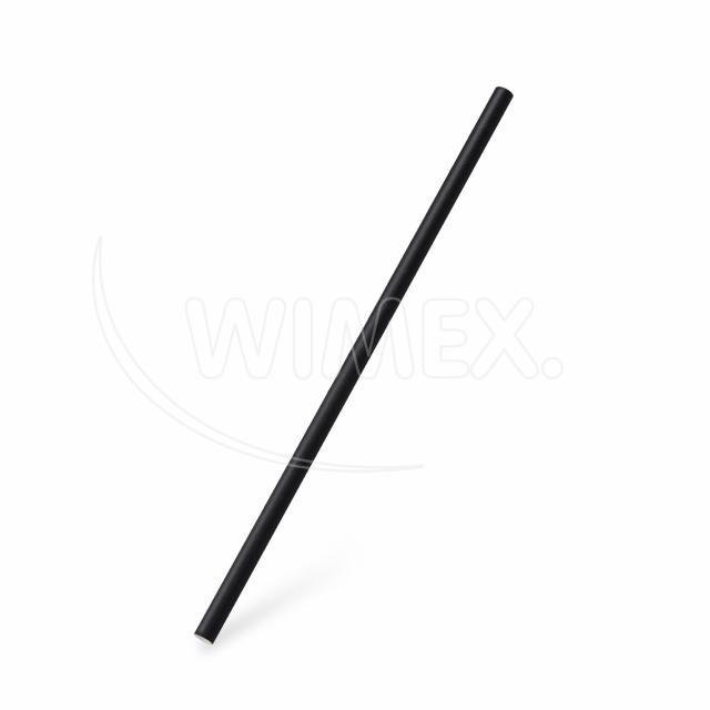 Slámka papírová JUMBO černá 25 cm, Ø 8 mm [100 ks]