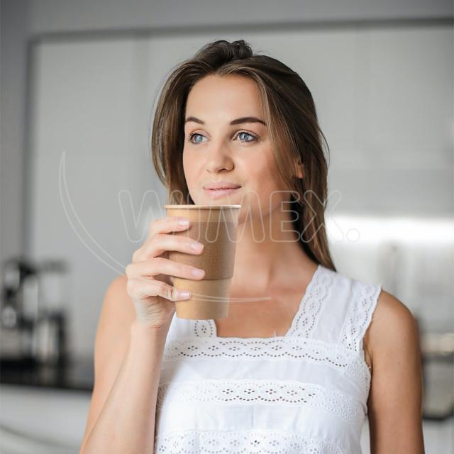 Manžeta papírová, hnědá pro kelímky Ø 80 mm [100 ks]