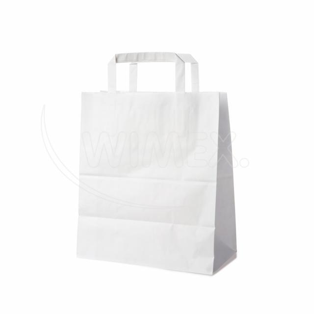Papírová taška 22+10 x 28 cm bílá [50 ks]