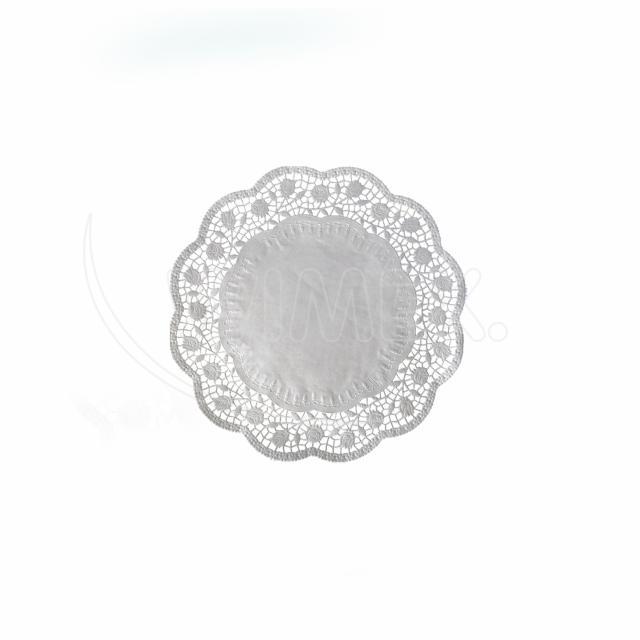 Dekorativní krajka kulatá bílá Ø10cm [500 ks]