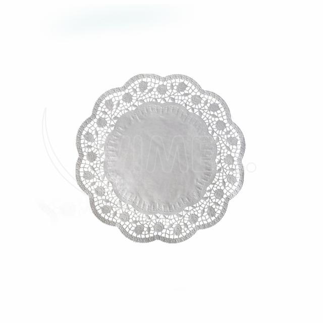 Dekorativní krajka kulatá bílá Ø16cm [100 ks]