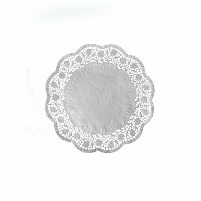 Dekorativní krajka kulatá bílá Ø18cm [100 ks]