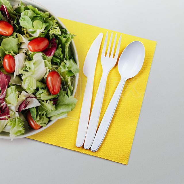 Lžíce (PP) znovu použitelná bílá 18,5cm [50 ks]