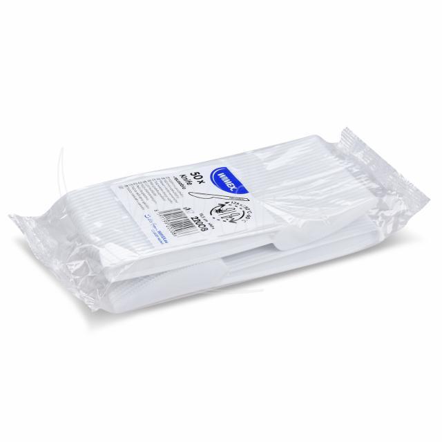 Nůž (PP) znovu použitelný bílý 18,5cm [50 ks]