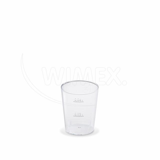 Kelímek krystal (PS) Ø43mm 2cl/4cl [50 ks]