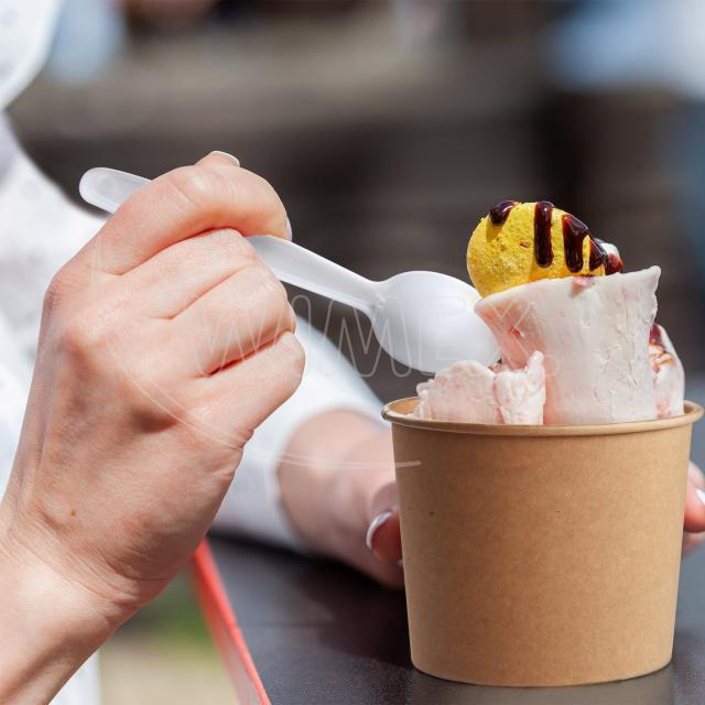 Kávová lžička (PP) znovu použitelná bílá 13cm [50 ks]