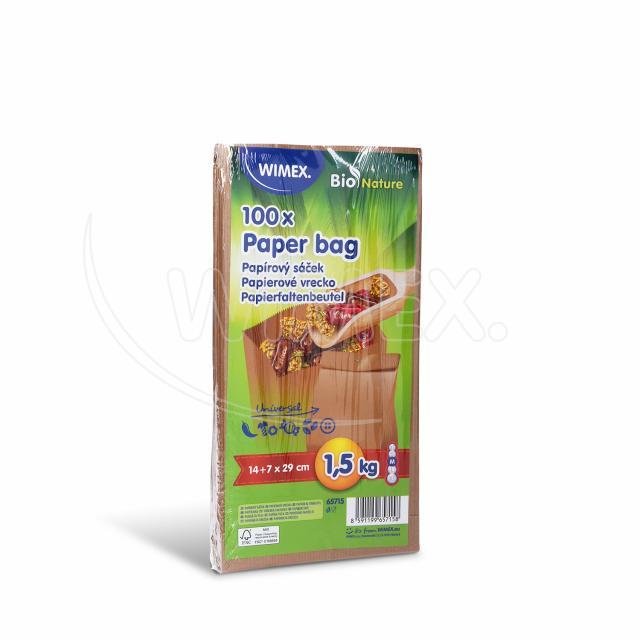 Papírový sáček (FSC Mix) s bočním skladem hnědý 14+7 x 29 cm `1,5kg` [100 ks]