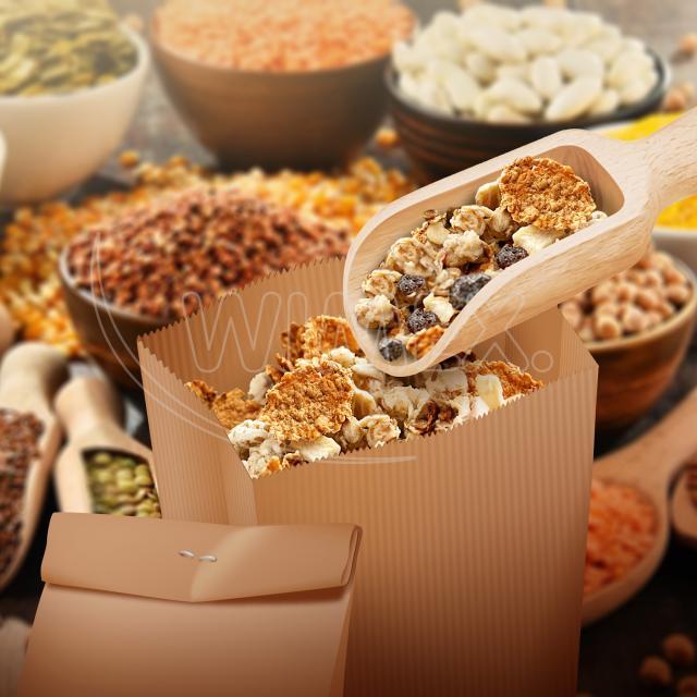 Papírový sáček (FSC Mix) s bočním skladem hnědý 14+7 x 32 cm `2kg` [100 ks]