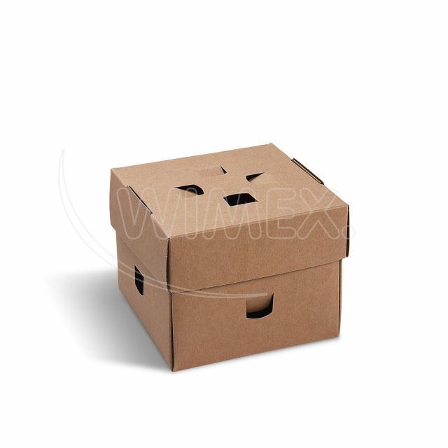 Burger box (PAP FSC Mix) rozkládací nepromastitelný kraft 120 x 120 x 100 mm [100 ks]
