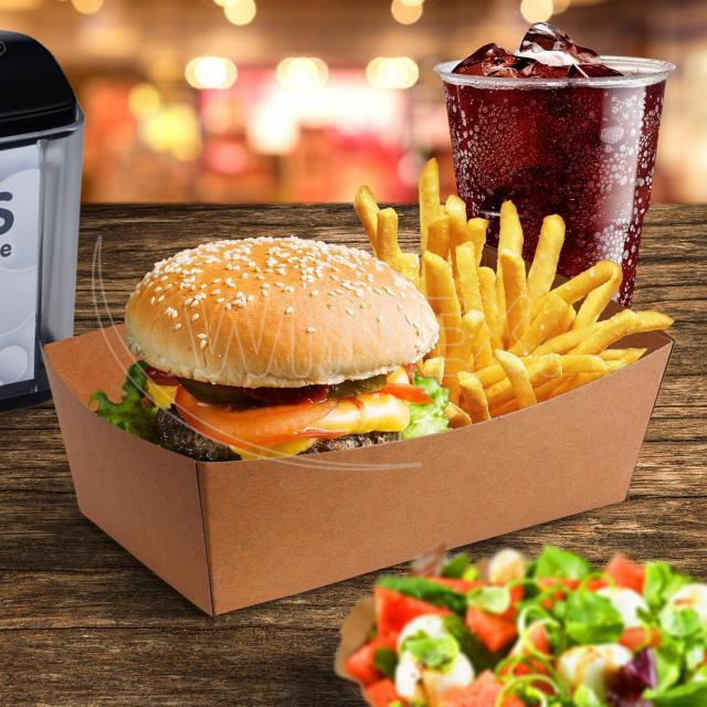 Papírová miska (FSC Mix) nepromastitelná kraft 165 x 90 x 60 mm 1000ml [100 ks]