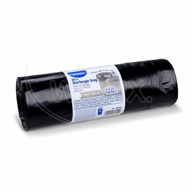 Pytel na odpadky (LDPE) zatahovací černý 70 x 100 cm 120L [25 ks]