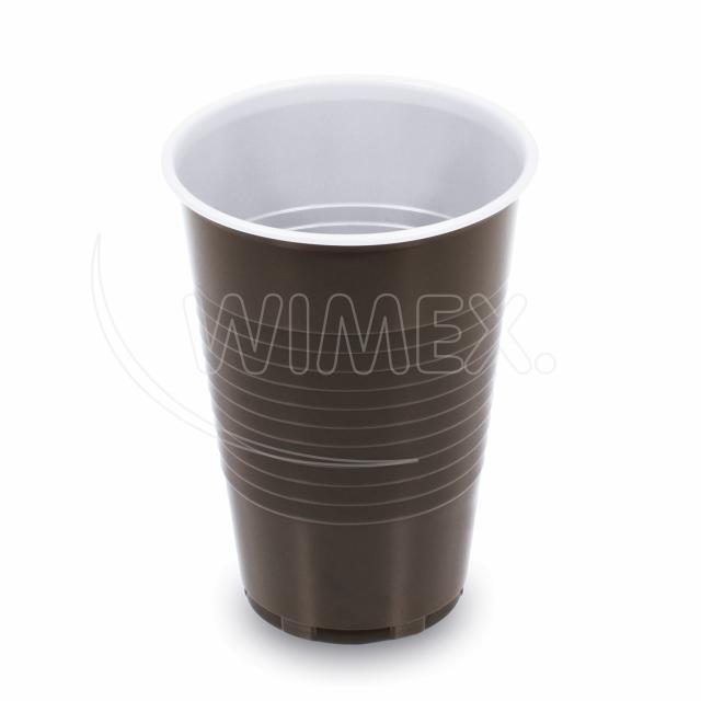 Kávový kelímek hnědo-bílý 0,2 l -PP- (Ø 70 mm) [100 ks]