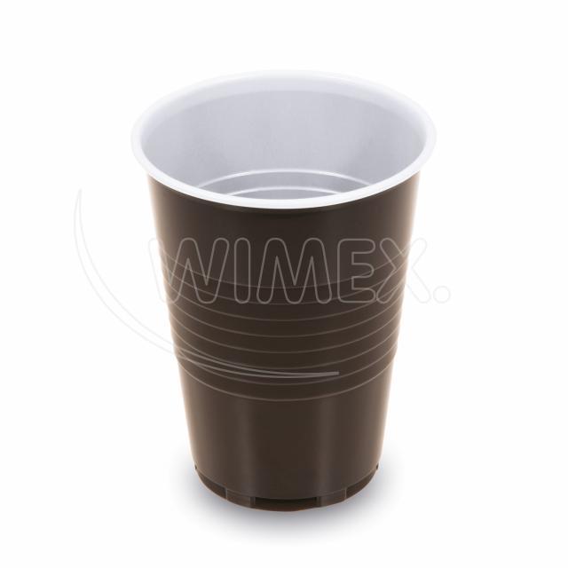 Automatový kelímek hnědo-bílý 0,18 l -PS- (Ø 70mm)[100 ks]