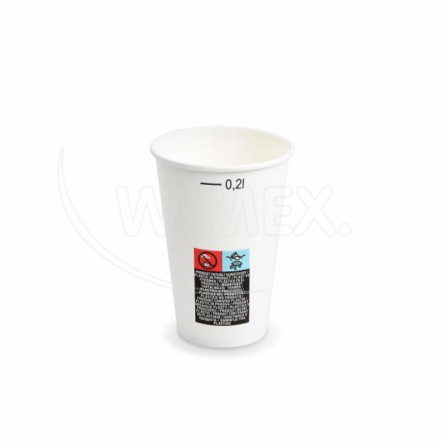 Papírový kelímek (FSC Mix/PE) s cejchem bílý Ø70mm 0,2L [50 ks]