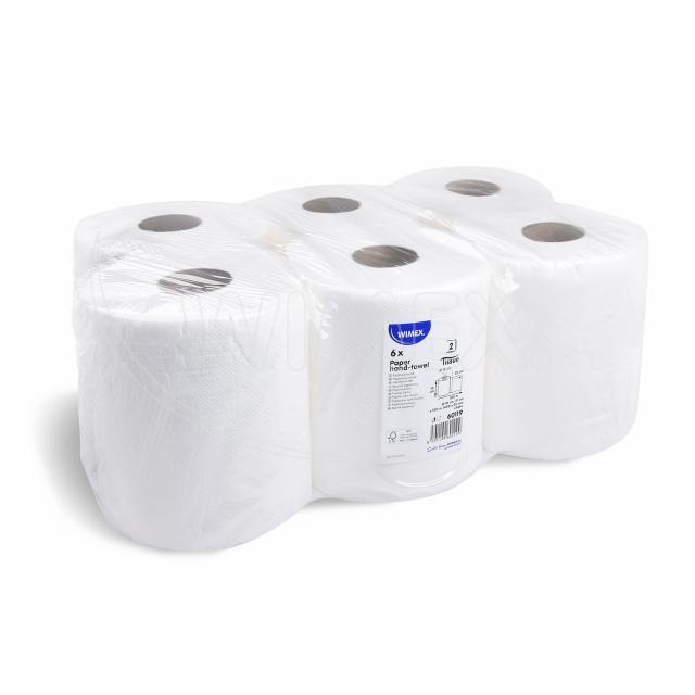 Utěrka (PAP FSC Mix) 2vrstvá s ražbou bílá Ø18cm 19cm x 100m [1 ks]