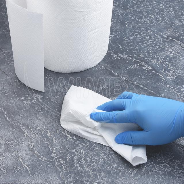 Utěrka (PAP FSC Mix) 2vrstvá s ražbou bílá Ø18cm 19cm x 100m [1 ks]