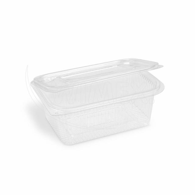 Miska (rPET) s víčkem hranatá průhledná 1000ml [50 ks]