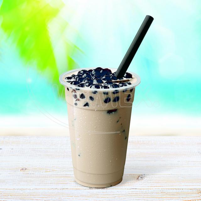 Slámka papírová černá JUMBO  Ø12mm x 21cm jednotlivě balená [100 ks]