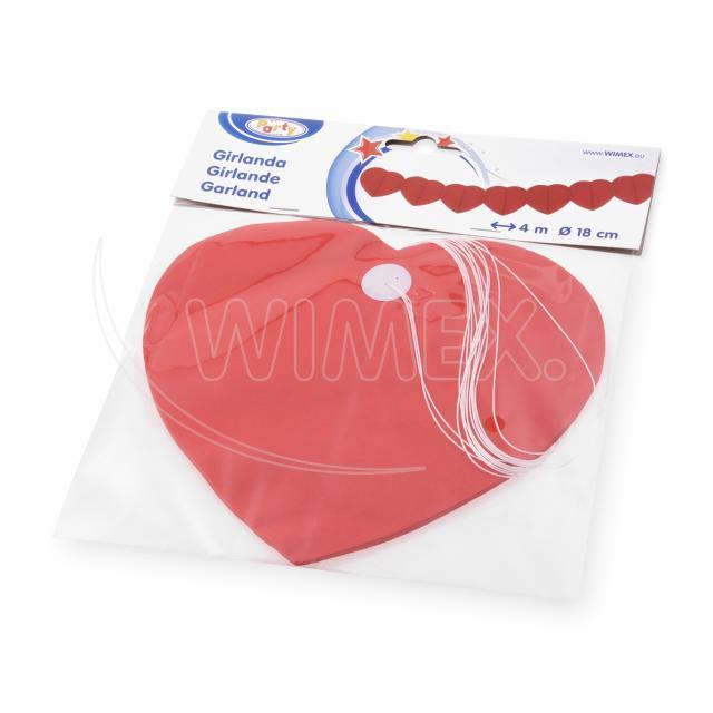 Papírová girlanda SRDCE 4 m (Ø 18 cm) [1 ks]