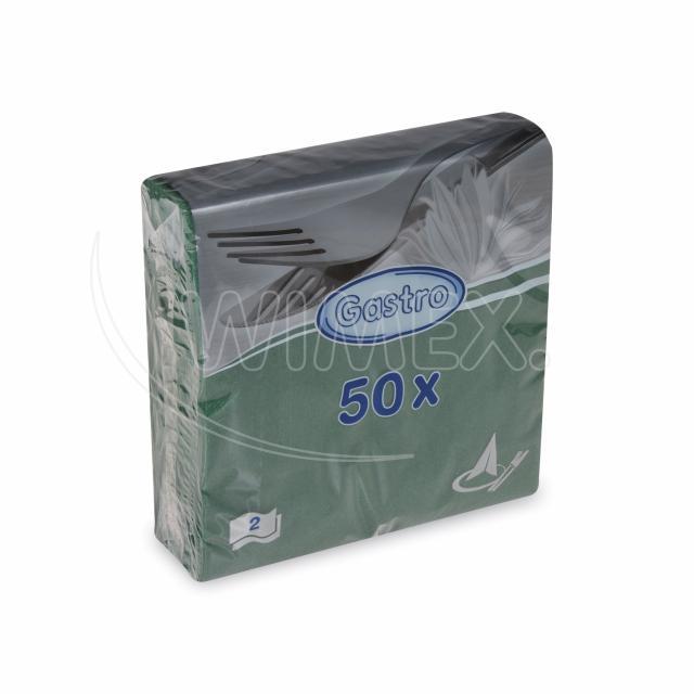 Ubrousek 2vrstvý, 33 x 33 cm tmavě zelený [50 ks]