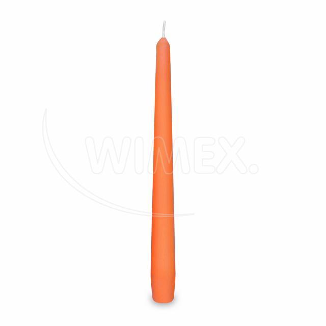 Svíčka kónická 245 mm oranžová [10 ks]