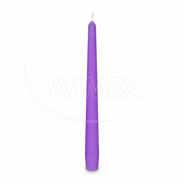Svíčka kónická 245 mm světle fialová [10 ks]