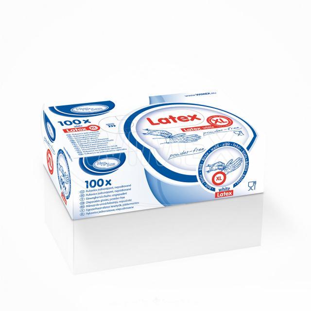 Rukavice latexová bílá, nepudrovaná (velikost XL) [100 ks]