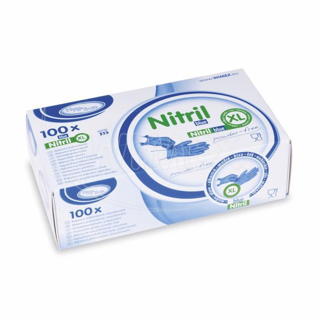 Rukavice nitrilová modrá, nepudrovaná (velikost XL) [100 ks]