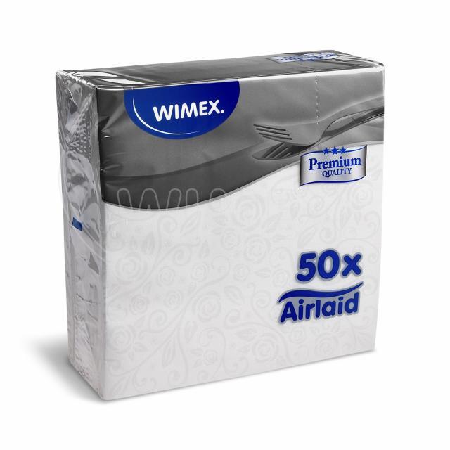 Ubrousek PREMIUM 40x40cm "dekor R" bílý [50 ks]