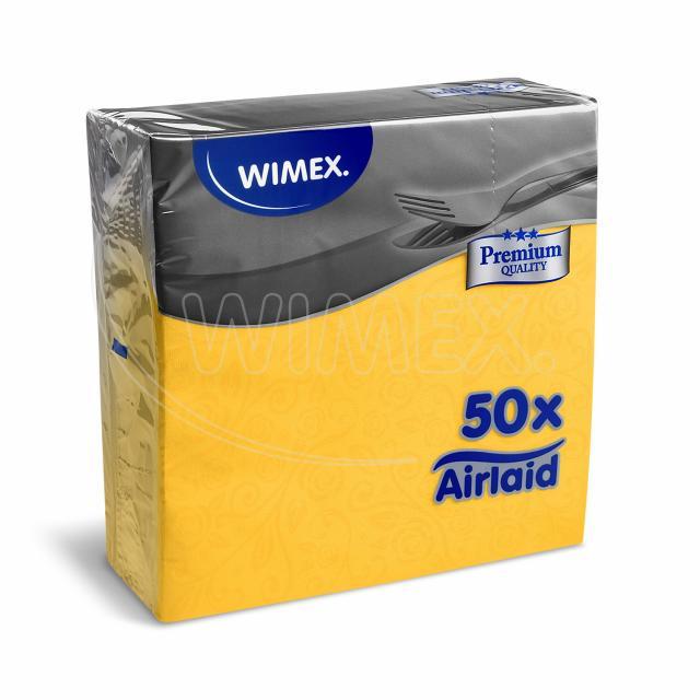 Ubrousek PREMIUM 40x40cm "dekor R" žlutý [50 ks]
