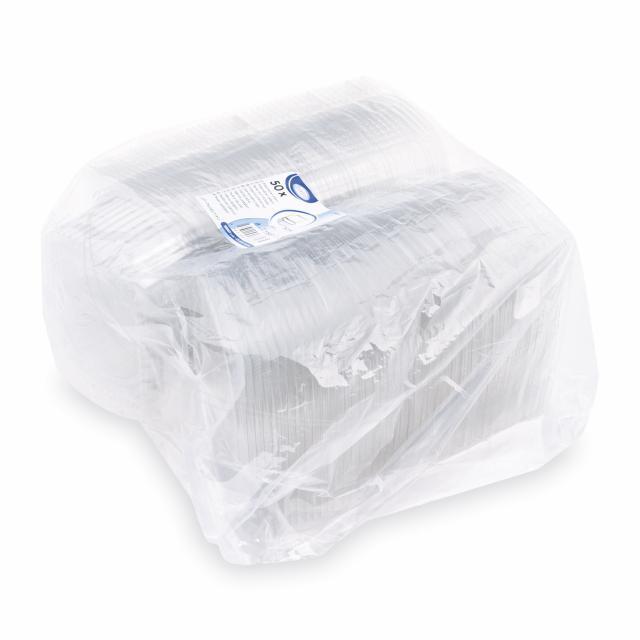Miska oválná průhledná s víčkem 750 ml (PET) [50 ks]