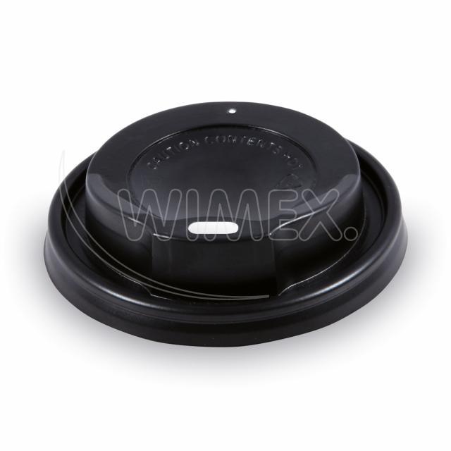 Víčko vypouklé černé pro kelímky Ø 80 mm [100 ks]