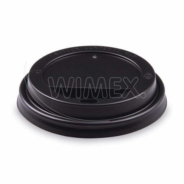 Víčko vypouklé černé pro kelímky Ø 90 mm [100 ks]