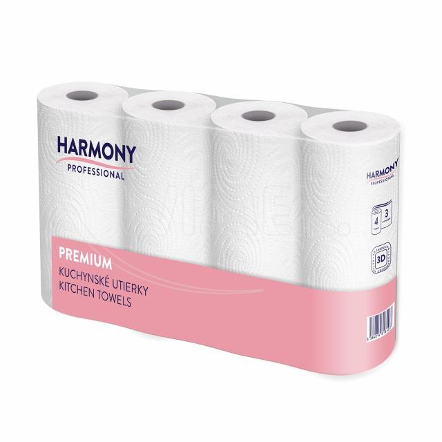 Kuchyňská utěrka tissue 3vrst."Harmony Professional" 50 útržků [4 ks]