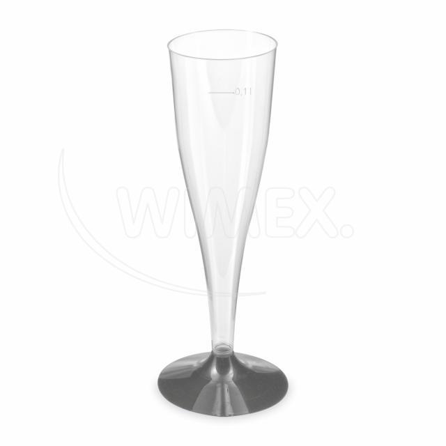 Pohárek na sekt 0,1 l s černou nožkou [20 ks]