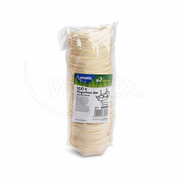 Fingerfood miska dřevěná, lodička 8 x 5,5 cm [100 ks]