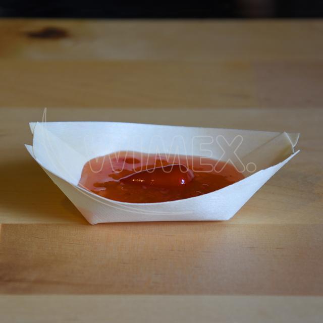 Fingerfood miska dřevěná, lodička 8 x 5,5 cm [100 ks]