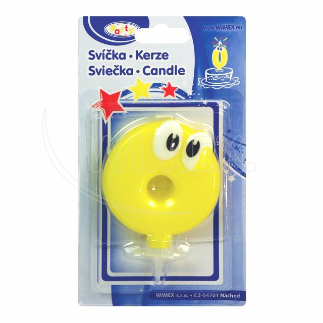 Svíčka číslová se stojánkem "0" 80 mm [1 ks]