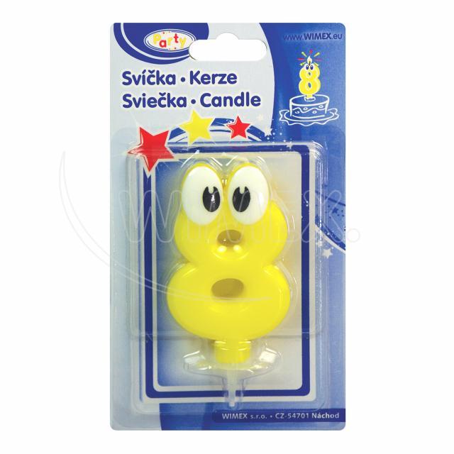 Svíčka číslová se stojánkem "8" 80 mm [1 ks]