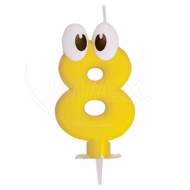Svíčka číslová se stojánkem "8" 80 mm [1 ks]