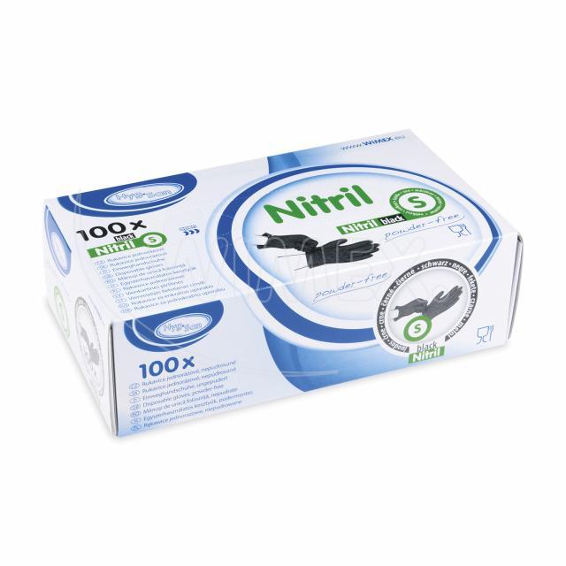 Rukavice (Nitril) nepudrovaná černá `S` [100 ks]