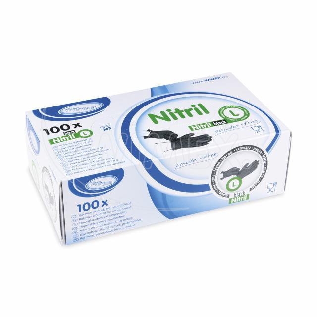 Rukavice (Nitril) nepudrovaná černá `L` [100 ks]