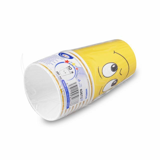 Papírový kelímek SMILING FACE 280 ml, M (Ø 80 mm) [10 ks]