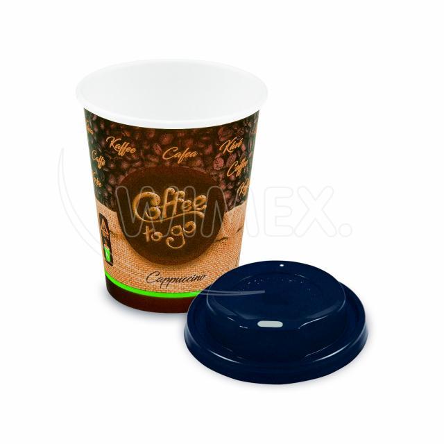 Papírový kelímek "Coffee to go" 280 ml, + víčko (Ø 80 mm) [10 ks]