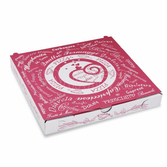Krabice na pizzu z vlnité lepenky 24 x 24 x 3 cm [100 ks]