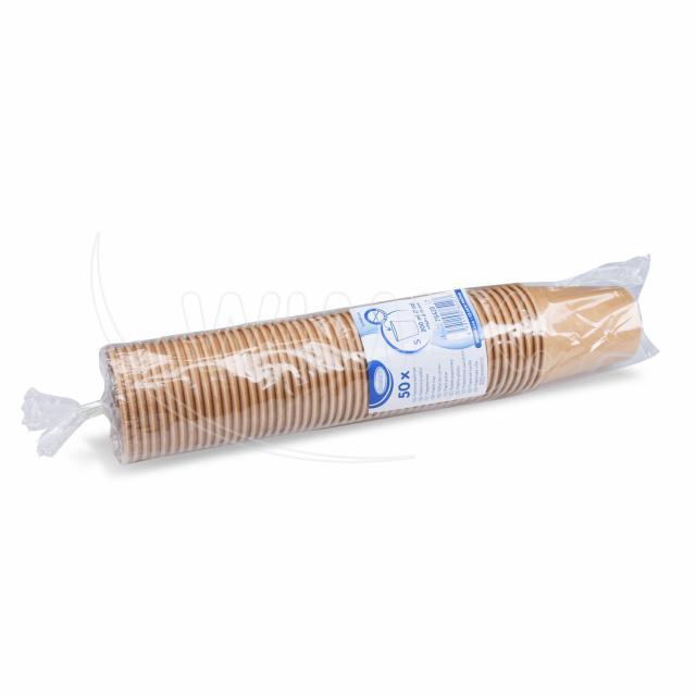 Papírový kelímek hnědý 200 ml, S (Ø 73 mm) [50 ks]