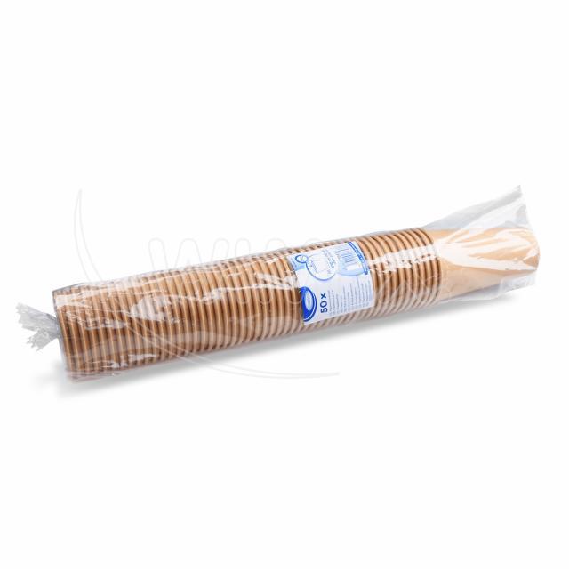 Papírový kelímek hnědý 330 ml, L (Ø 80 mm) [50 ks]
