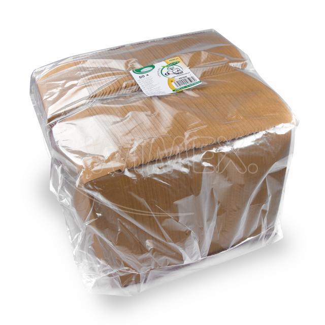 Box na hamburger PLUS, 19,5 x 13,5 x 10 cm, hnědý, nepromastitelný [50 ks]
